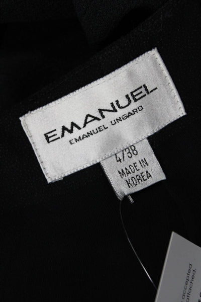 Emanuel Emanuel Ungaro Womens Straight Pencil Wool Skirt Black Size 4