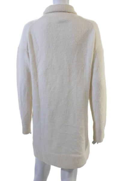 MNG Women Turtleneck Long Sleeve Sweater Dress White Size S
