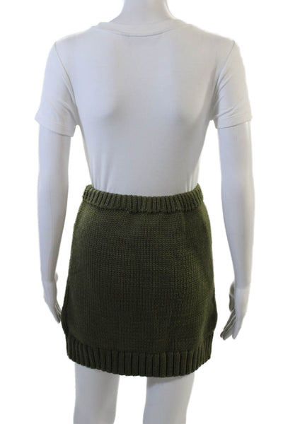 Zara Women Mini Pencil Skirt Green Straight Size L