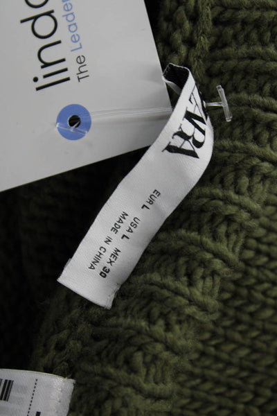 Zara Women Mini Pencil Skirt Green Straight Size L