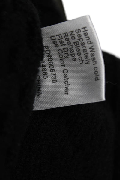 Beige Womens Black Collared Button Cardigan Short Sleeve Acrylic Wool Size XS