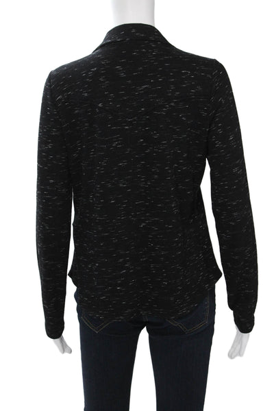 Fifteen Twenty Womens Black Collared Jersey Button-Up Long Sleeve Size XS