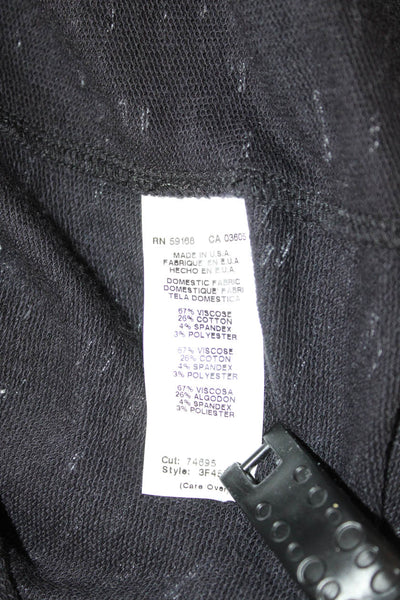 Fifteen Twenty Womens Black Collared Jersey Button-Up Long Sleeve Size XS