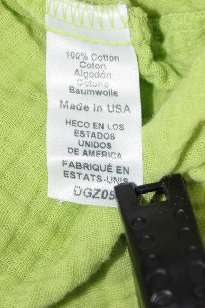 Michael Stars Women Collared Cotton Short Sleeve Basic Top Green Size XS