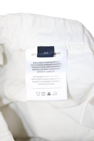 Citizens of Humanity Women Cropped Capri Dress Pants White Button Size XS