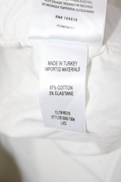 Citizens of Humanity Women Cropped Capri Dress Pants White Button Size XS