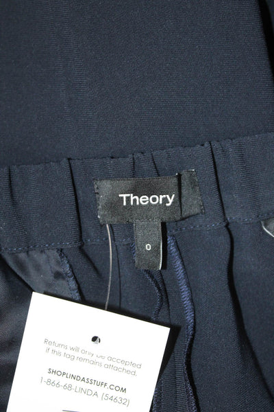Theory Womens Dark Blue Ankle Cropped Dress Pants Size 0