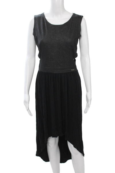 GUESS Women Tank Dress Black Sleeveless Round Neck Long Gothic Viscose Size S