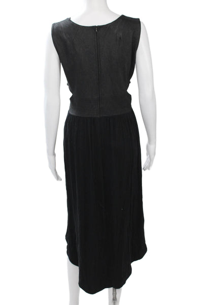 GUESS Women Tank Dress Black Sleeveless Round Neck Long Gothic Viscose Size S