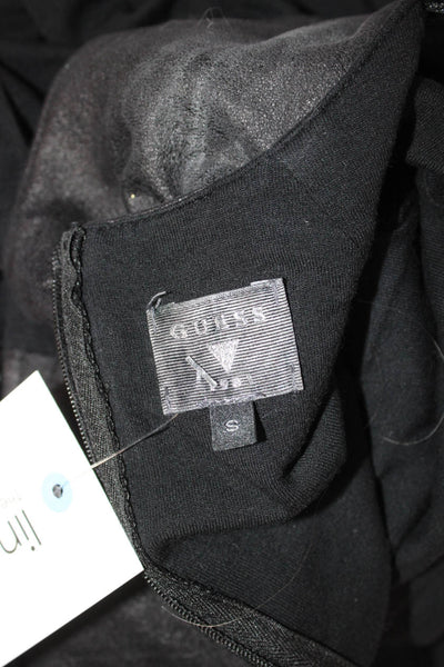 GUESS Women Tank Dress Black Sleeveless Round Neck Long Gothic Viscose Size S