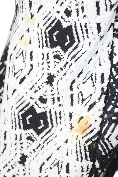 Parker Women A-Line Skater Mini Skirt Black Geometric Size S