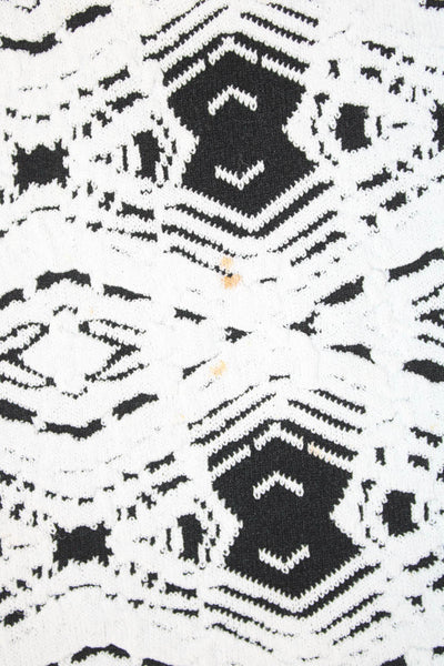 Parker Womens Cropped Ringer T-Shirt Black Aztec Geometric Short Sleeve Size M