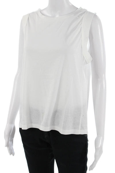 CBR Womens White Basic Sleeveless Tank Crew Neck Cotton Polyester Size M