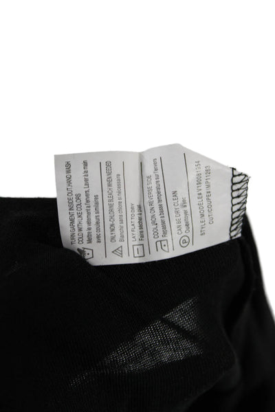 Vince Women Basic Black Round Neck Short Sleeve T-Shirt Size S