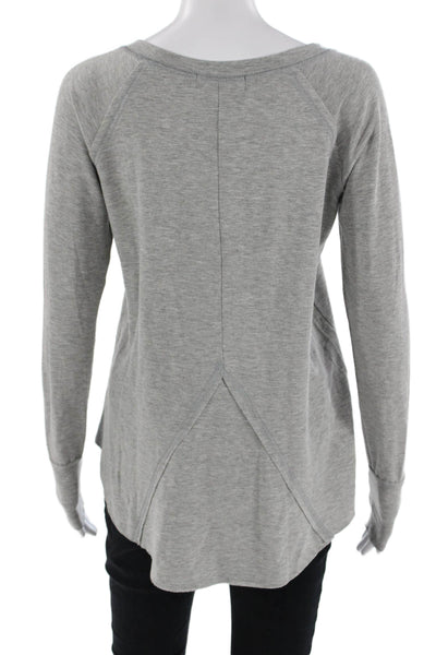 six/fifty Womens Basic Gray T-Shirt Crew Neck Long Sleeve Size S