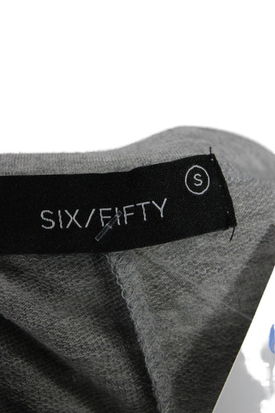 six/fifty Womens Basic Gray T-Shirt Crew Neck Long Sleeve Size S