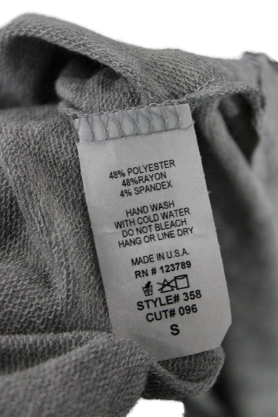 six/fifty Womens Basic Gray T-Shirt Crew Neck Long Sleeve Size S