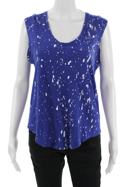 Generation Love Women Basic Jersey Blue Cotton Round Neck Tank Size XS