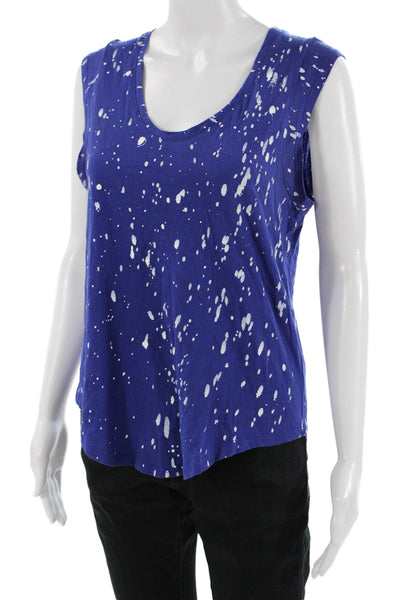 Generation Love Women Basic Jersey Blue Cotton Round Neck Tank Size XS