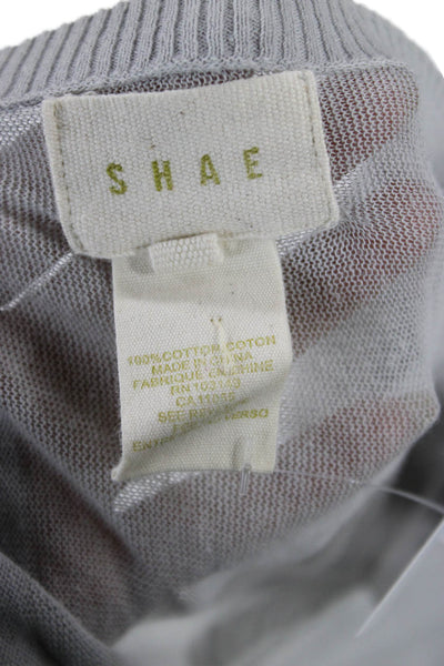 Shae Womens Gray Striped Cotton Tunic Sweater Crew Neck Bohemian Size M
