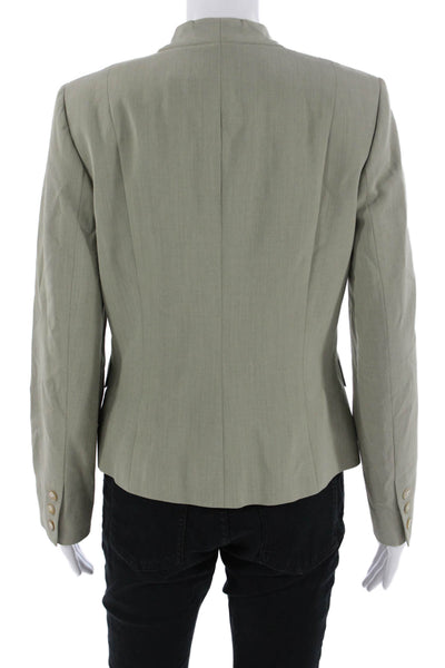 Worth Womens Wool Long Sleeve One-Button Long Sleeve Blazer Green Size 2