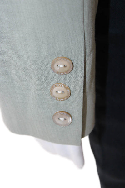 Worth Womens Wool Long Sleeve One-Button Long Sleeve Blazer Green Size 2