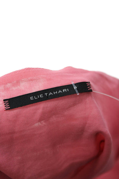 Elie Tahari Women Pink Cotton Solid Spaghetti Strap Camisole Button Size XS