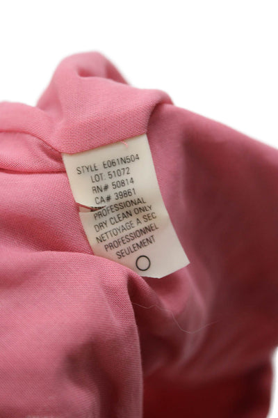 Elie Tahari Women Pink Cotton Solid Spaghetti Strap Camisole Button Size XS