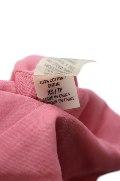 Elie Tahari Women Pink Cotton Solid Spaghetti Strap Camisole Button Size XS