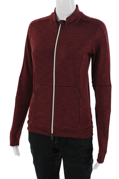 Kjus Women Windbreaker Jacket Red High Neck Zip Long Sleeve Size XS