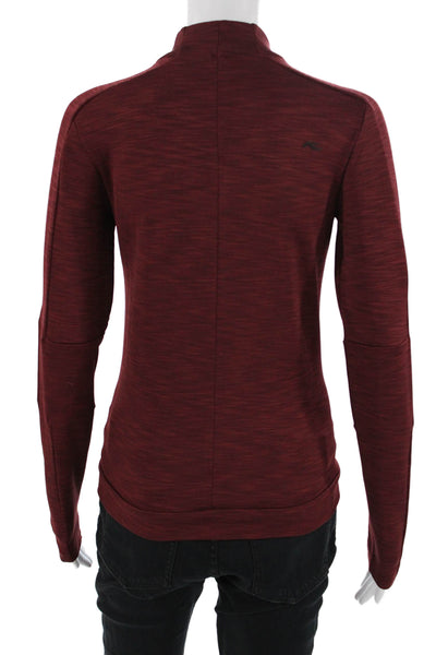 Kjus Women Windbreaker Jacket Red High Neck Zip Long Sleeve Size XS