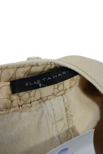 Elie Tahari Women Beige Chino Pants Low Rise 100% Cotton Inseam 32 Size 0