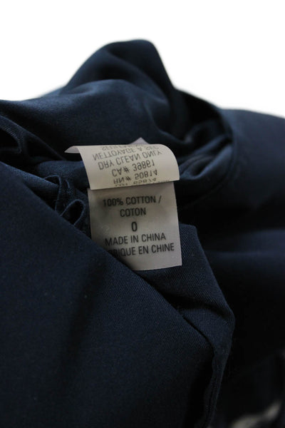 Elie Tahari Women A-Line Flare Floral Cotton Skirt Dark Blue Knee Length Size 0