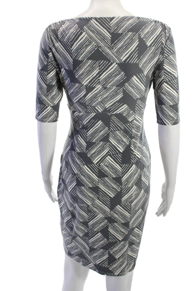 Lauren Ralph Lauren Women Sheath Dress Dark Gray 3/4 Sleeve V-Neck Size 0P