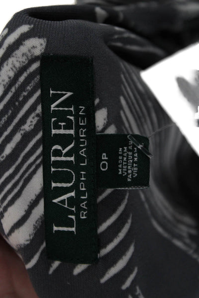 Lauren Ralph Lauren Women Sheath Dress Dark Gray 3/4 Sleeve V-Neck Size 0P