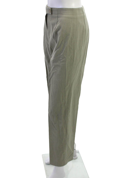 Worth Unisex Dress Pants Green Wool Rayon Button Size 0