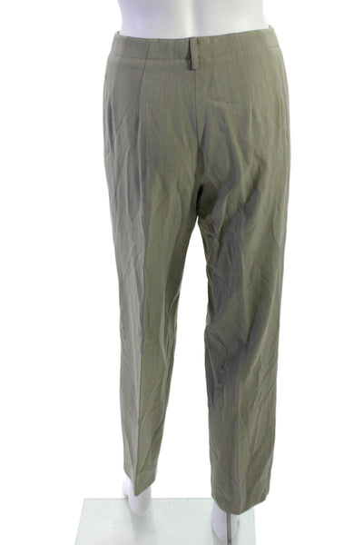 Worth Unisex Dress Pants Green Wool Rayon Button Size 0