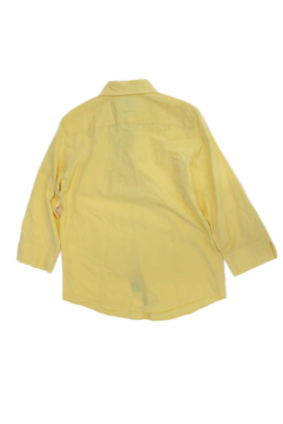 Faconnable Mens Cotton Collared Long Sleeve Button-Down Shirt Yellow Size S