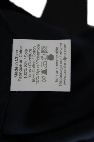 Paul & Joe Womens Dark Blue Silk Camisole Dress Micro Mini Square Neck Size 1