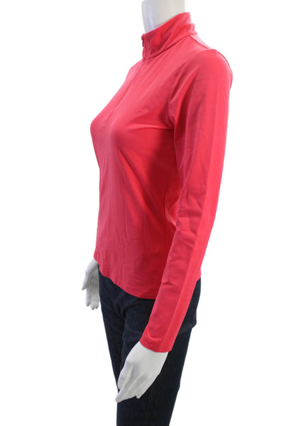 J. Mclaughlin Women Basic Red Mock Neck Zip Coat Long Sleeve Size XS