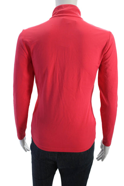 J. Mclaughlin Women Basic Red Mock Neck Zip Coat Long Sleeve Size XS