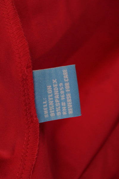 J. Mclaughlin Women Basic Red Mock Neck Zip Coat Long Sleeve Size XS