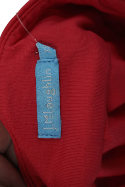 J. Mclaughlin Women Basic Red Mock Neck Zip Coat Long Sleeve Size XS