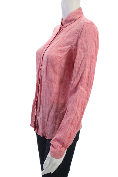 J. Mclaughlin Womens Pink 100% Linen Collared Button Up Dolman Sleeve Size 0