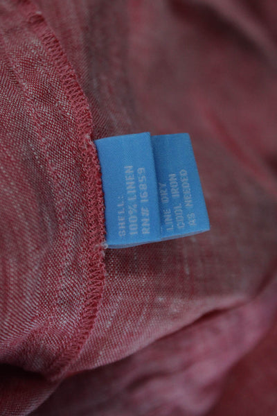 J. Mclaughlin Womens Pink 100% Linen Collared Button Up Dolman Sleeve Size 0