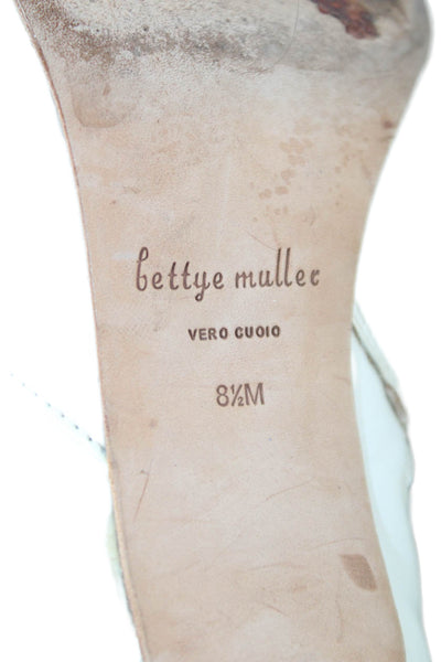Bettye Muller Womens Side Zip Stiletto Pointed Toe Booties White Size 8.5