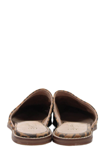 Seychelles Womens Slip On Leopard Printed Pointed Mules Brown Suede Size 8.5