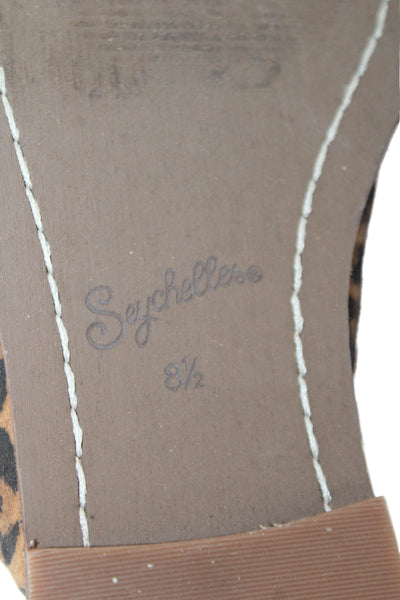Seychelles Womens Slip On Leopard Printed Pointed Mules Brown Suede Size 8.5