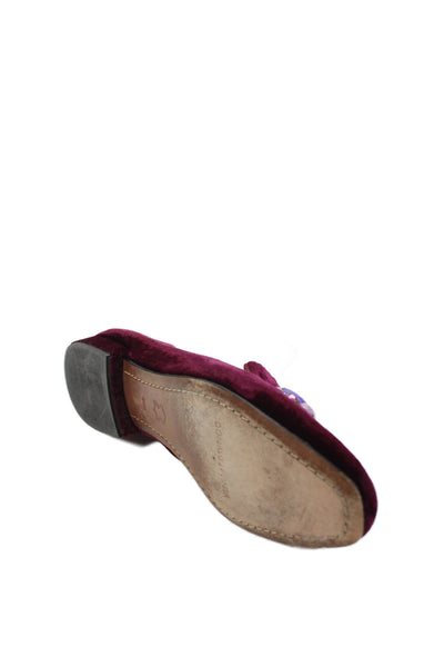 Donald J Pliner Womens Velvet Loafers Burgundy Size 8.5M