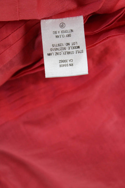 Theory Women Basic Pink Cotton Short Sleeve Button Up Blouse Size L